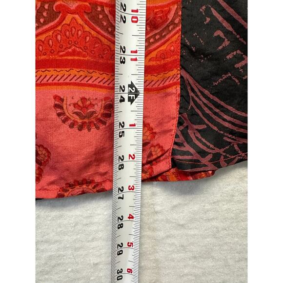 Chico's 100% Silk Long Sleeve Women Button Up Blouse Size XL (3) Patchwork Style - Picture 8 of 8